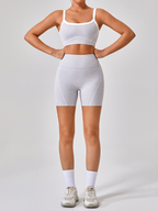 Skinny Sports Camisole Top + Shorts Yoga Set (Grey)