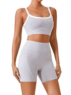 Skinny Sports Camisole Top + Shorts Yoga Set (Grey)