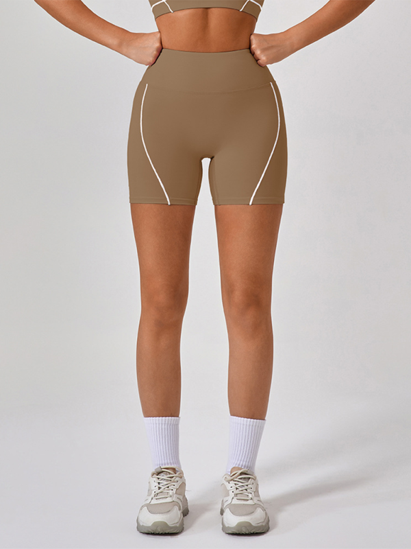 Skinny Sports Camisole Top + Shorts Yoga Set (Khaki)