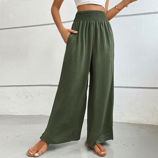 New casual solid color flared wide-leg pants