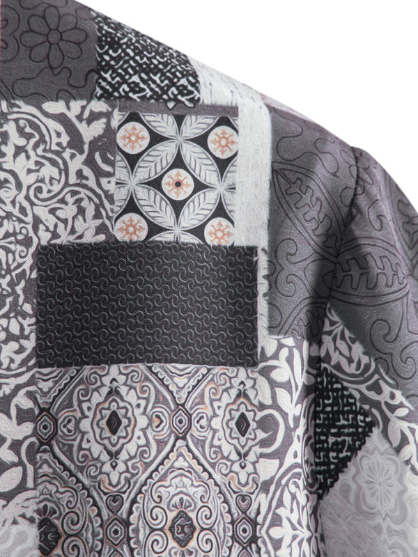 Men's vintage paisley print short sleeve shirt